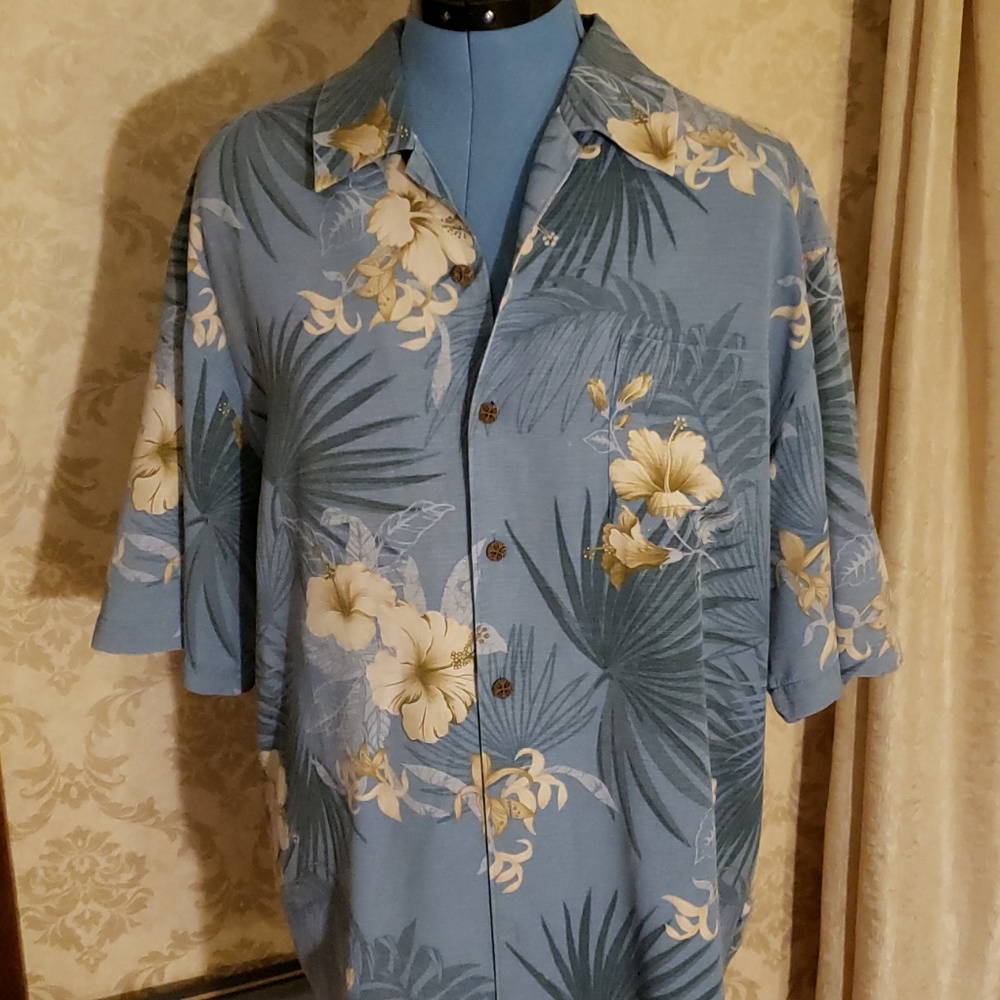 100% silk hibiscus shirt